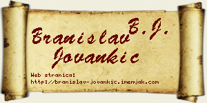 Branislav Jovankić vizit kartica